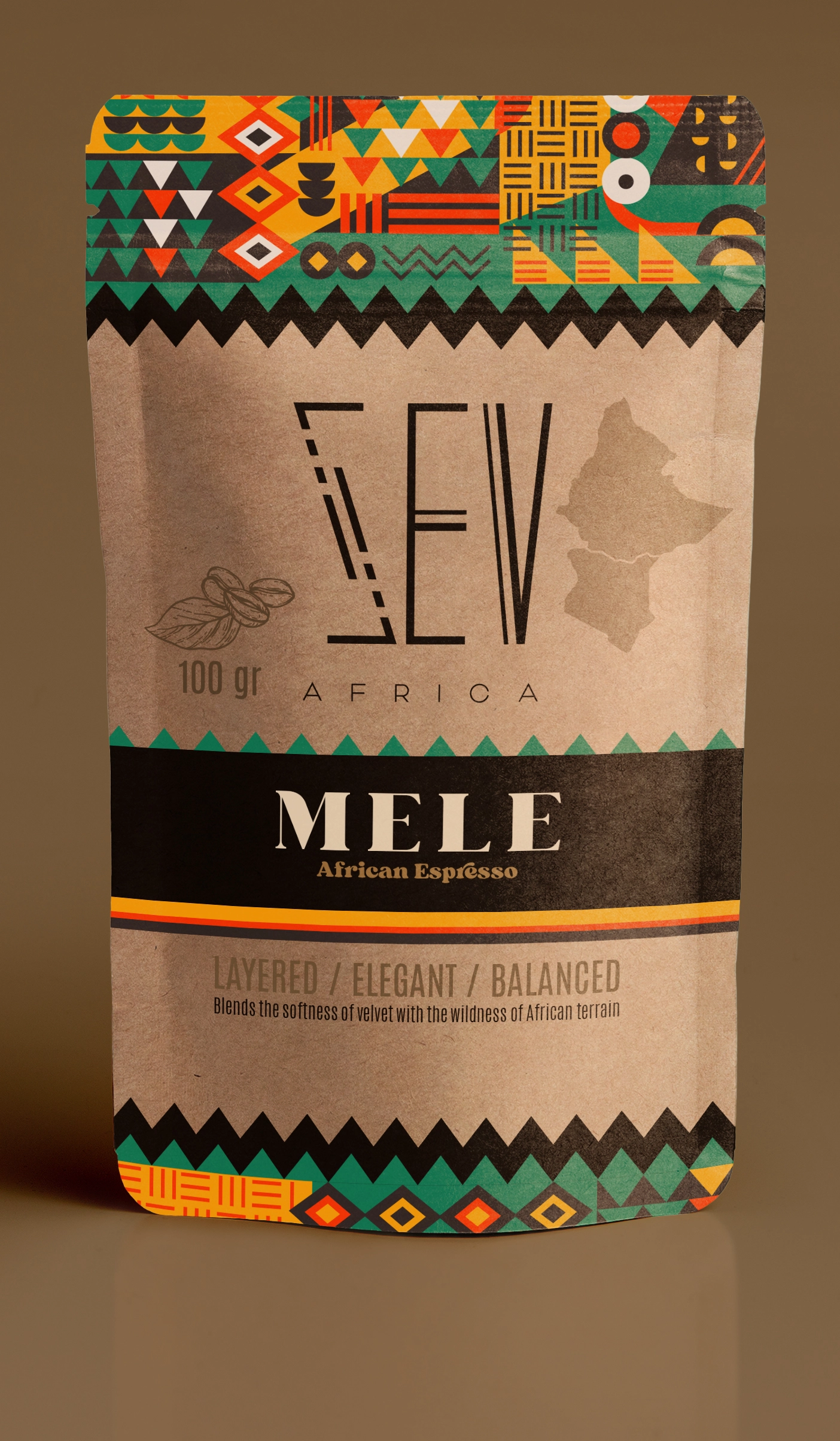 SEV Africa Coffee 100g Front Packaging